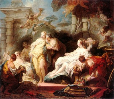 Psique mostrando a sus hermanas sus regalos de Cupido de Jean Honore Fragonard
